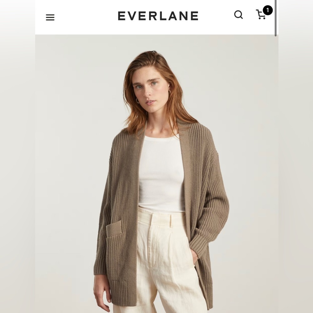 Everlane Oversized Cotton Rob Cardigan, XL